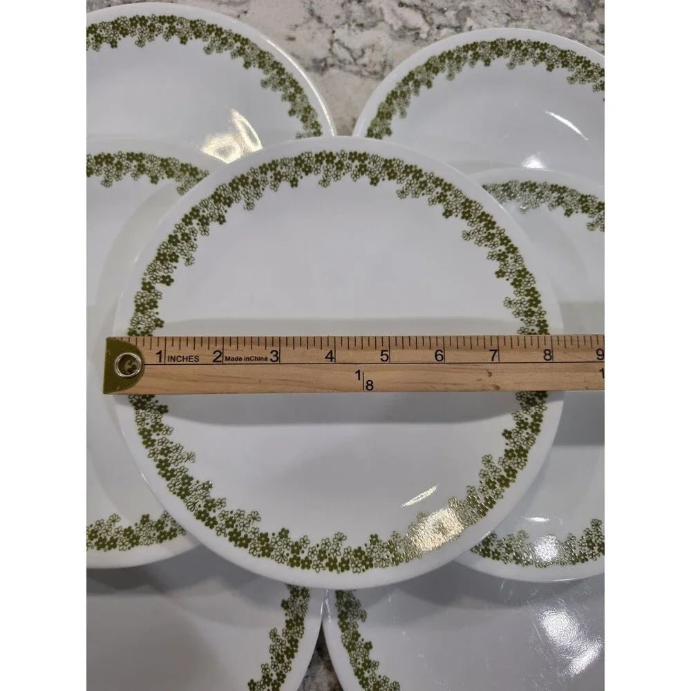 Vintage Corelle Corning Spring Blossom Green 8.5